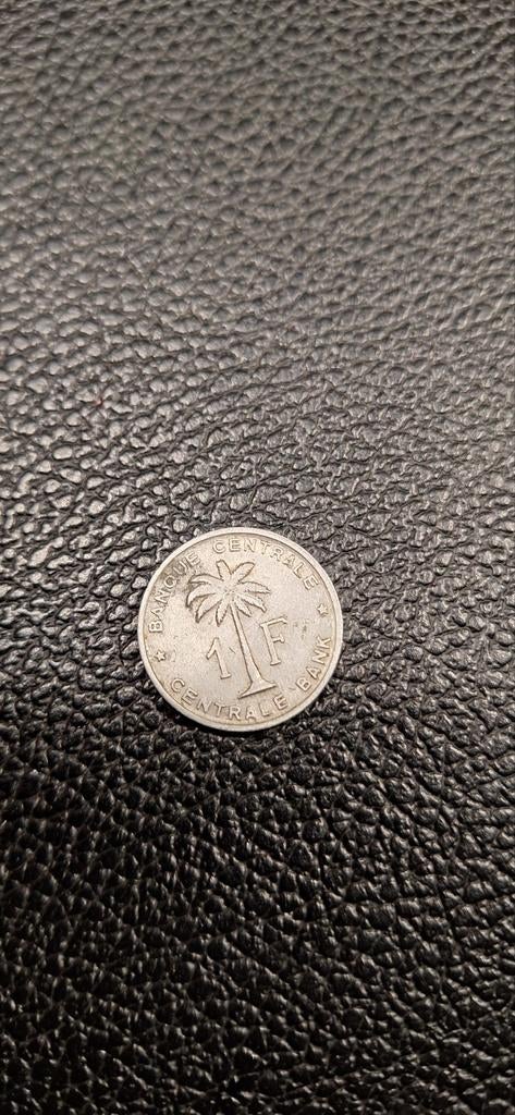 2#     Belgisch congo Rwanda -Urundi 1 frank 1958, Ophalen of Verzenden, Overige landen