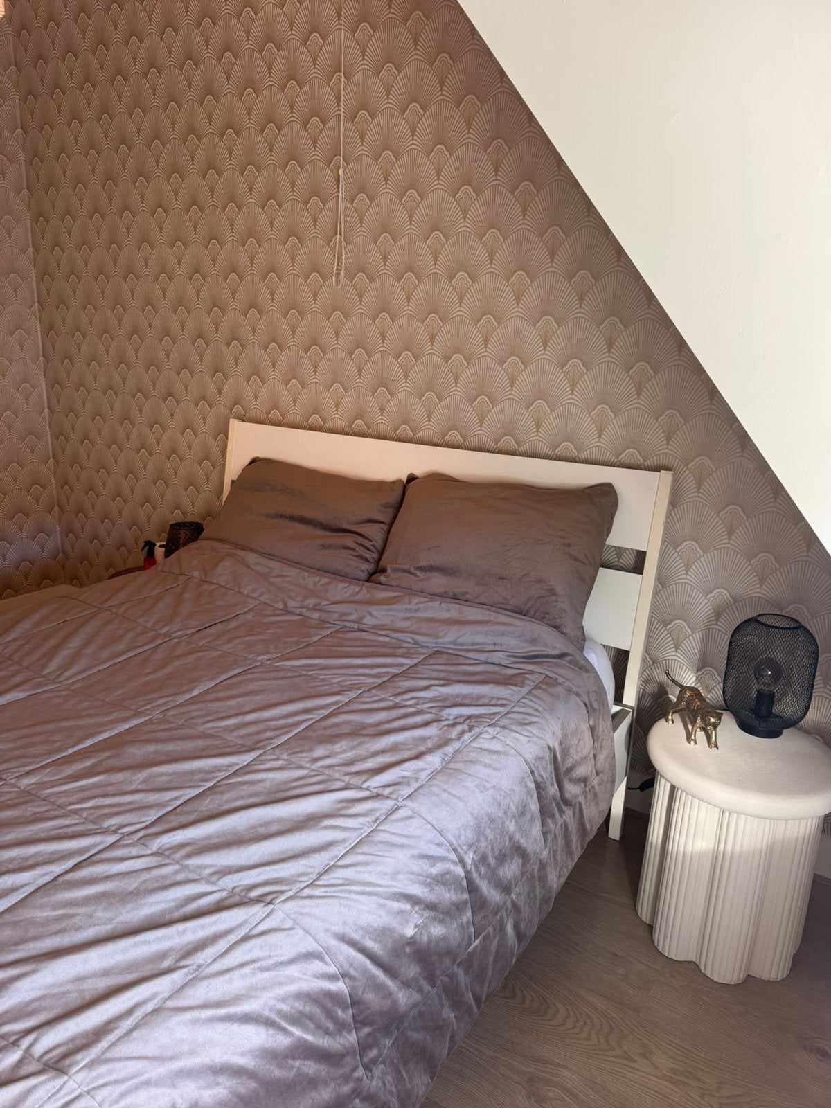 Tweepersoonsbed met lattenbodem - Wit, Ophalen, Gebruikt, Wit, Tweepersoons