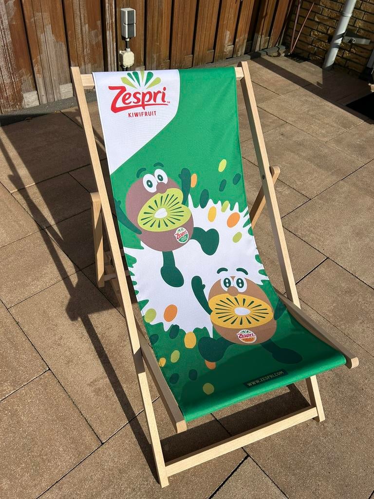 Leuk kiwi strandstoel, Ophalen, Zo goed als nieuw, Verstelbaar