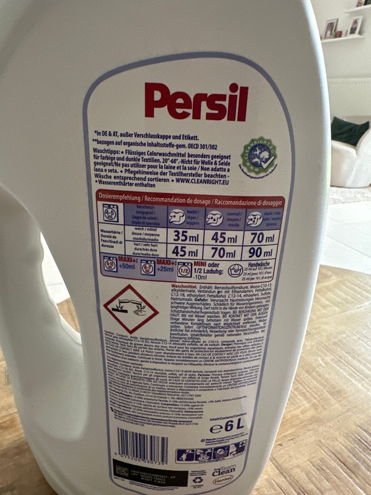 Persil Color Kraft-Gel Wasmiddel 6L - 130 Wasbeurten, Ophalen, Nieuw