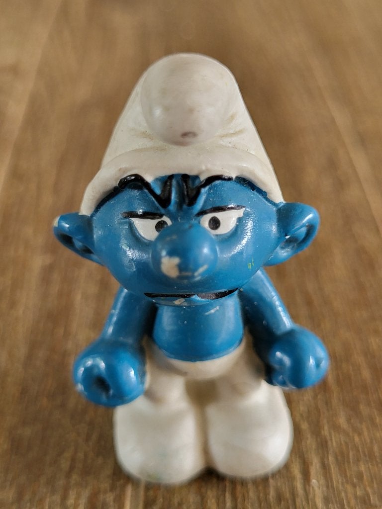 Mopper smurf, Verzamelen, Smurfen, Ophalen of Verzenden, Zo goed als nieuw, Moppersmurf, Poppetje, Figuurtje of Knuffel