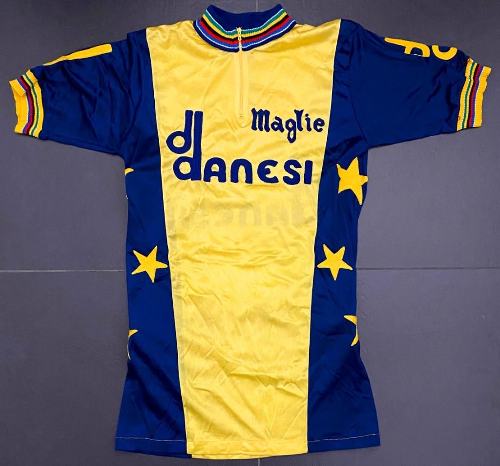 Vintage wielertrui MAGLIE DANESI + WK boordjes, Ophalen of Verzenden, Overige typen