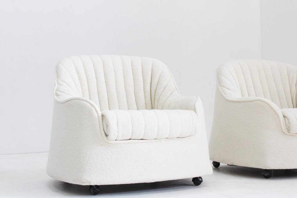 Set vintage Cassina Ciprea fauteuils Tobia Scarpa, Design, 75 tot 100 cm, Ophalen of Verzenden, Zo goed als nieuw