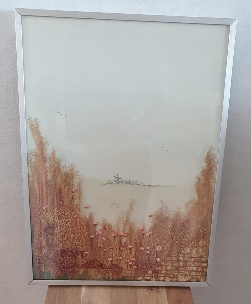 Schilderij / Fotolijst met droogbloemen, Ophalen