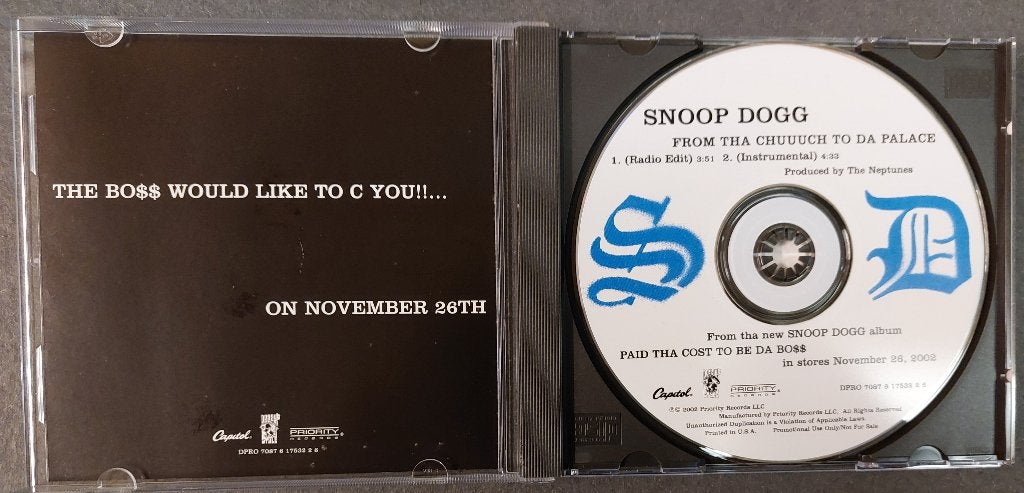 Snoop Dogg PROMO 2 TRACK CD From Tha Chuuch ToDa Palace USA, Cd's en Dvd's, Ophalen of Verzenden, Gebruikt, Eerste persing