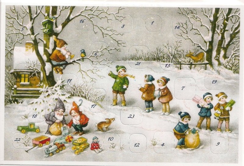 Adventskalender Kaart: Kerstfeest in het bos - 12417, Ophalen of Verzenden, Nieuw