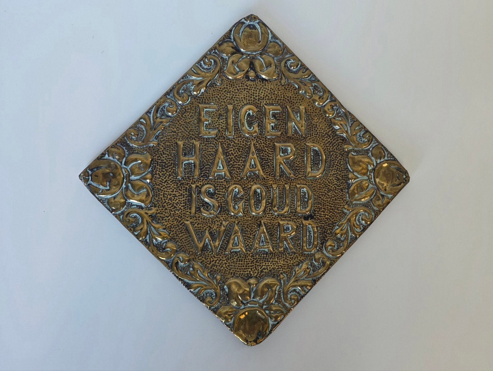 Antiek wandbordje / spreuk / tegel, Ophalen of Verzenden, Koper