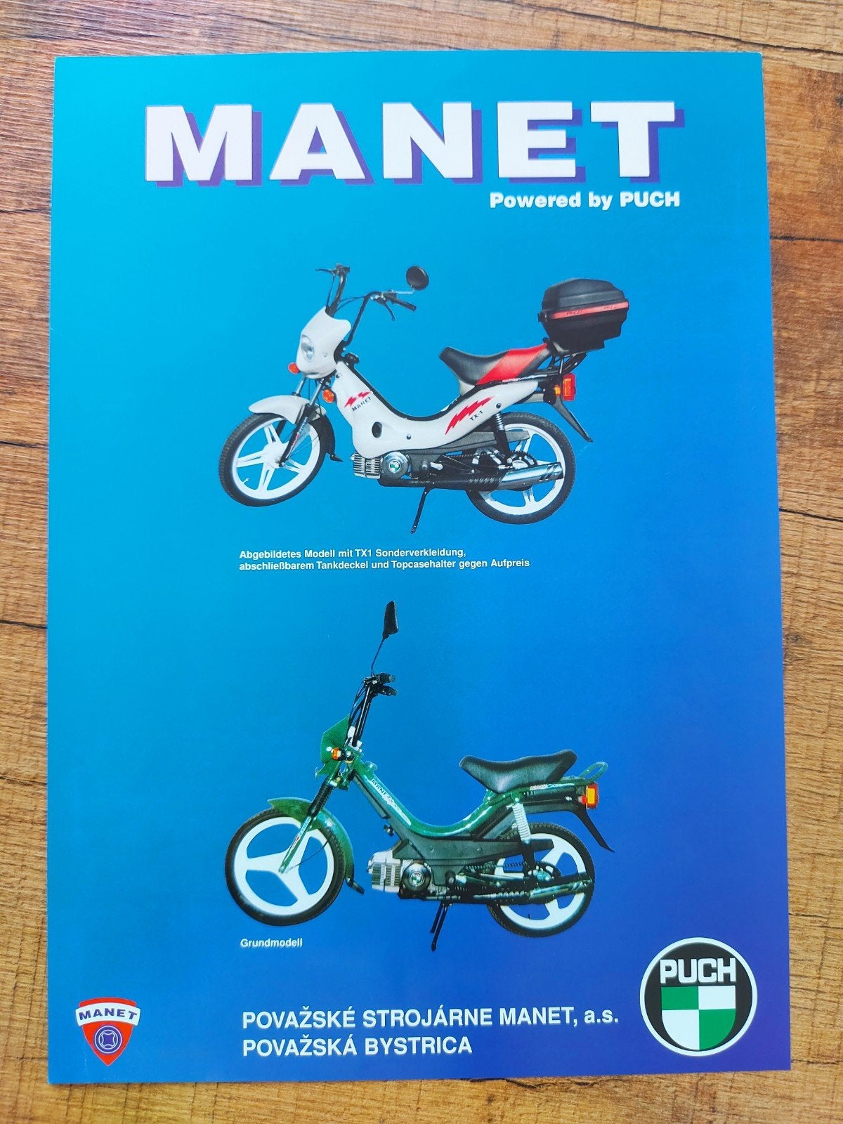 Manet powered by Puch bromfiets folder, Fietsen en Brommers, Handleidingen en Instructieboekjes, Ophalen of Verzenden, Gebruikt