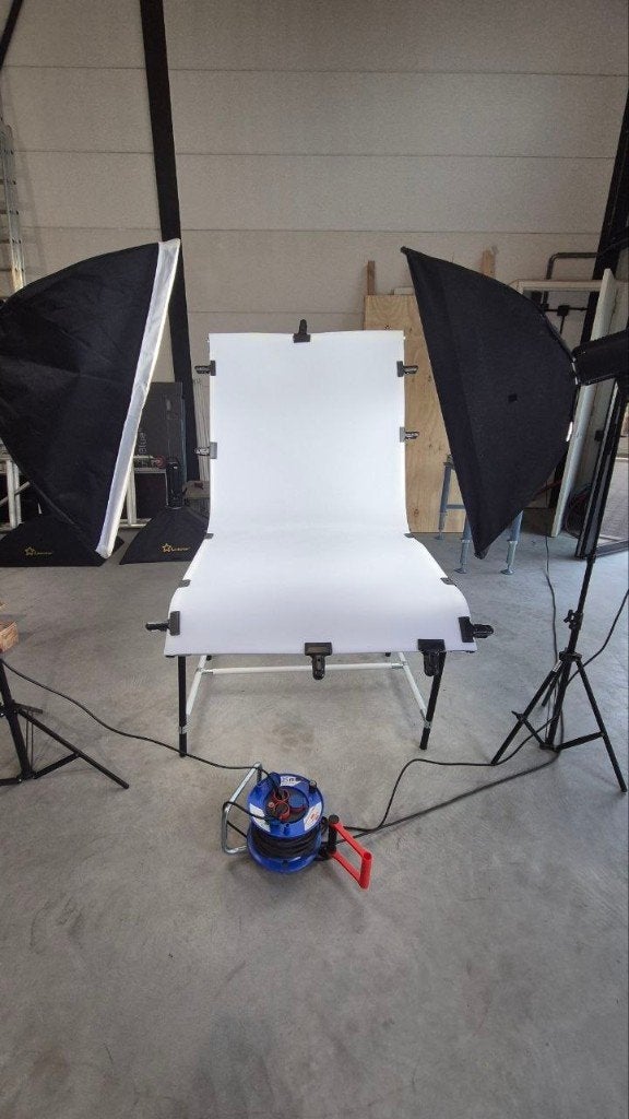 Product fotografie opname tafel plus 4 lampen, Audio, Tv en Foto, Ophalen, Lamp of Flitsset, Inclusief lampen, Zo goed als nieuw