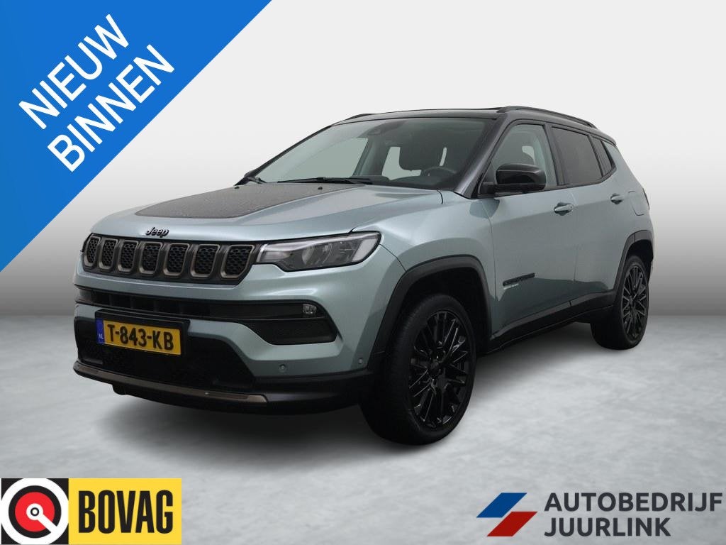Jeep Compass 4xe 240pk Plug-in Hybrid Upland Pano/Camera/Nav, Auto's, Automaat, Dealer onderhouden, 4 cilinders, Blauw