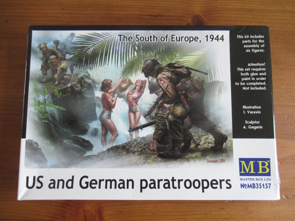 US & German Paratroopers: South Europe 1944 (Masterbox 1/35), Ophalen of Verzenden, Zo goed als nieuw, 1:35 tot 1:50, Figuur of Figuren