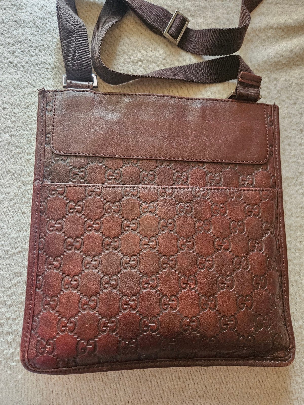 Gucci schoudertas van leer, Ophalen, Zwart, Leer