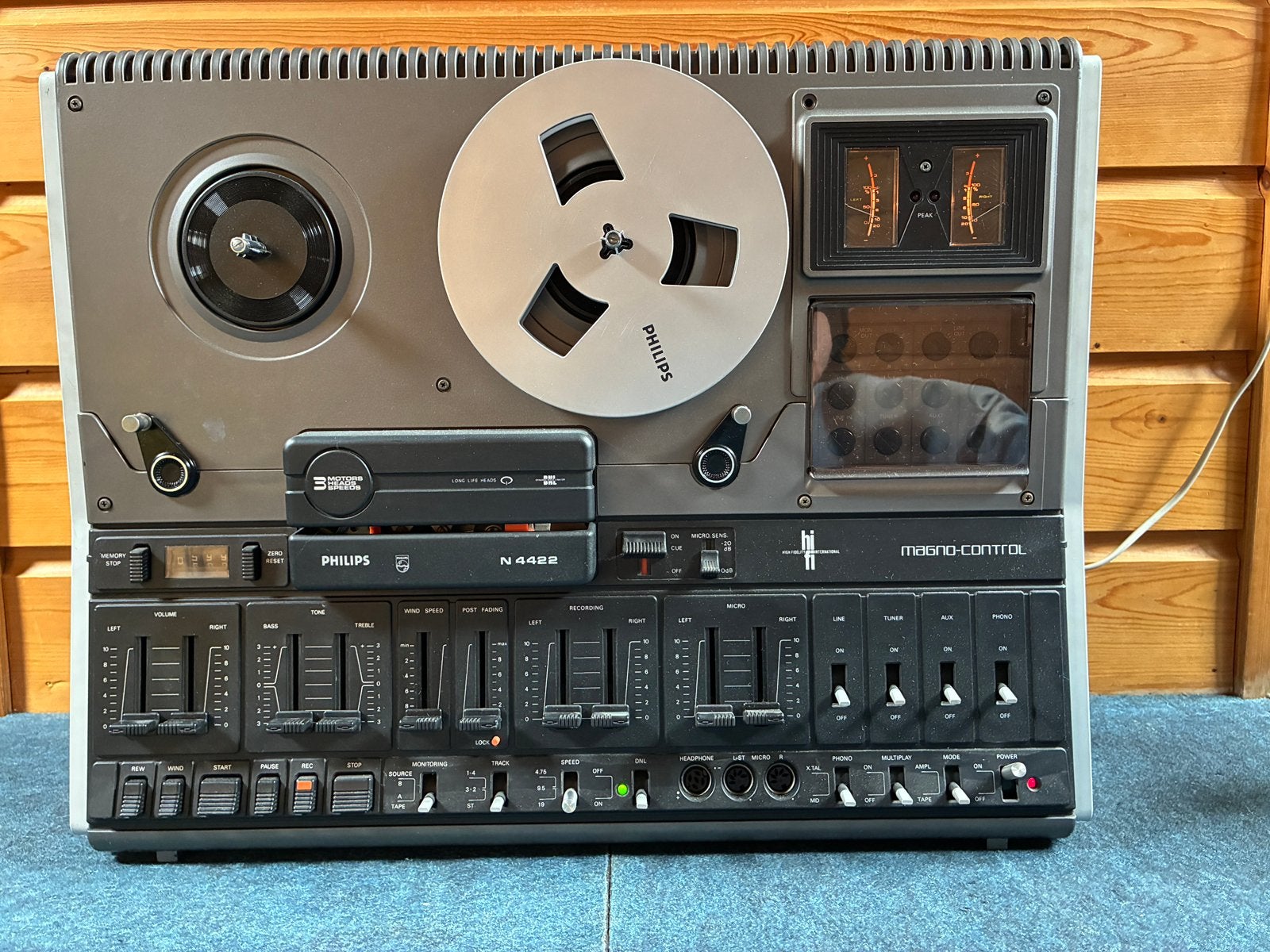 Philips bandrecorder N 4422, Ophalen, Bandrecorder, Met stofkap