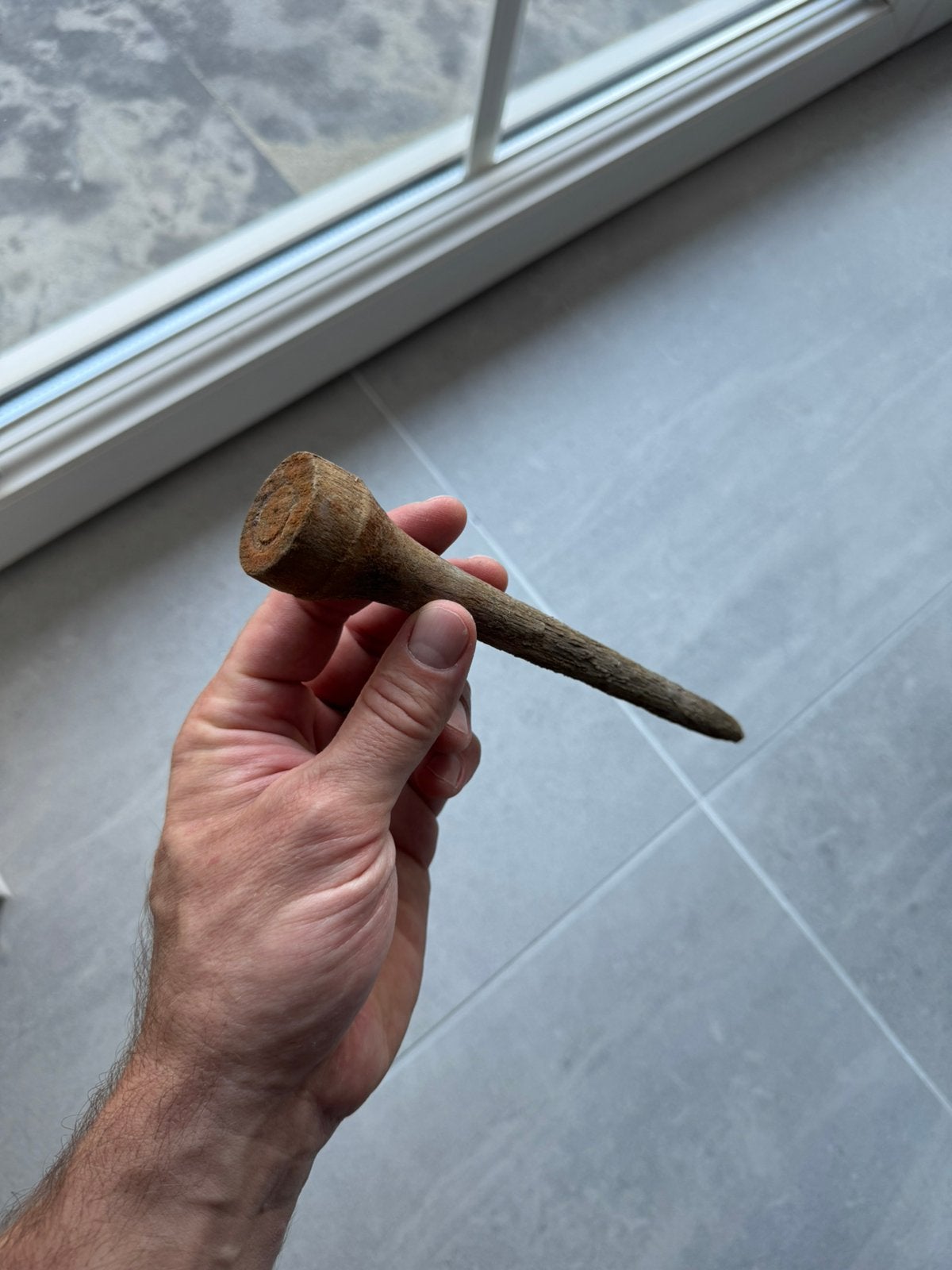 Antieke Houten spindel houten nagel spijker, Antiek en Kunst, Ophalen of Verzenden