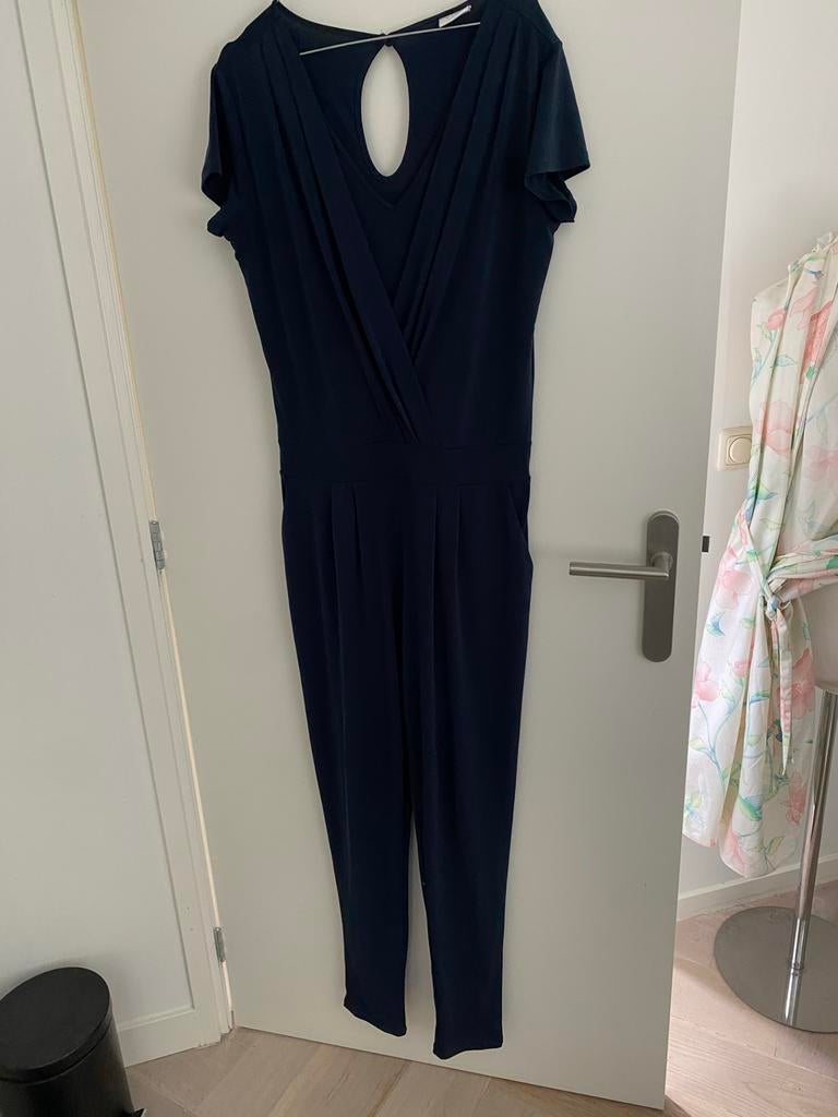 VILA jumpsuit maat M donkerblauw travelstof, Ophalen of Verzenden, Zo goed als nieuw, Maat 38/40 (M), Blauw