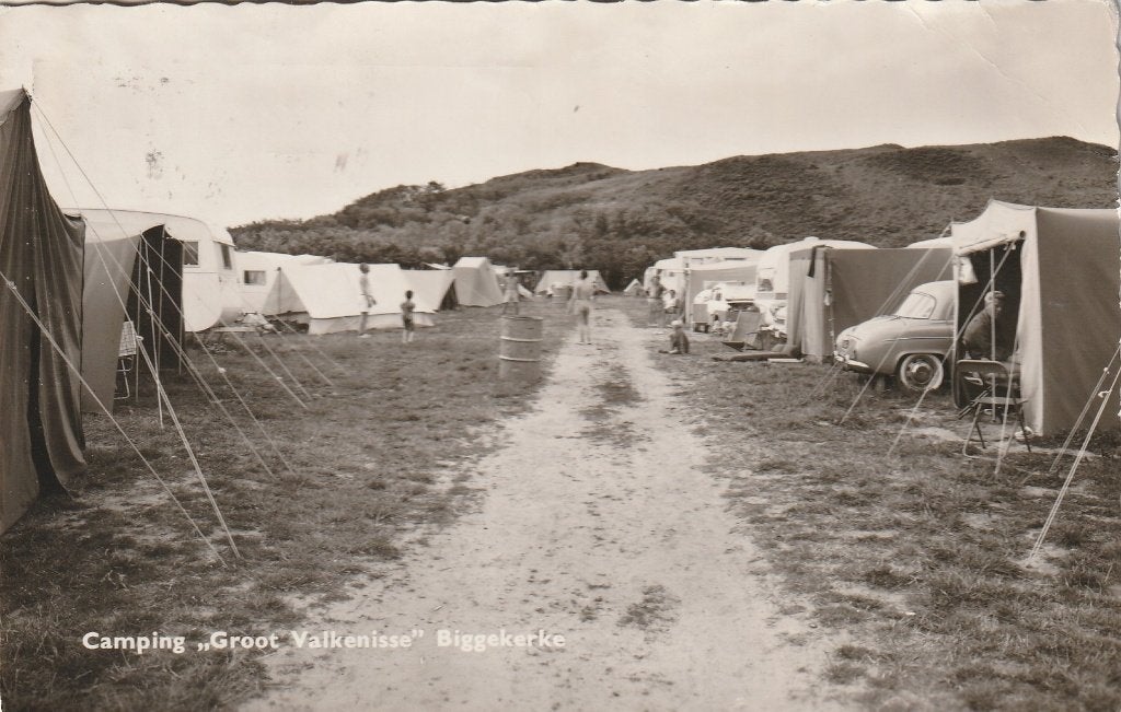 BIGGEKERKE Camping Groot Valkenisse met Renault Dauphine, Verzenden, 1940 tot 1960, Gelopen, Zeeland