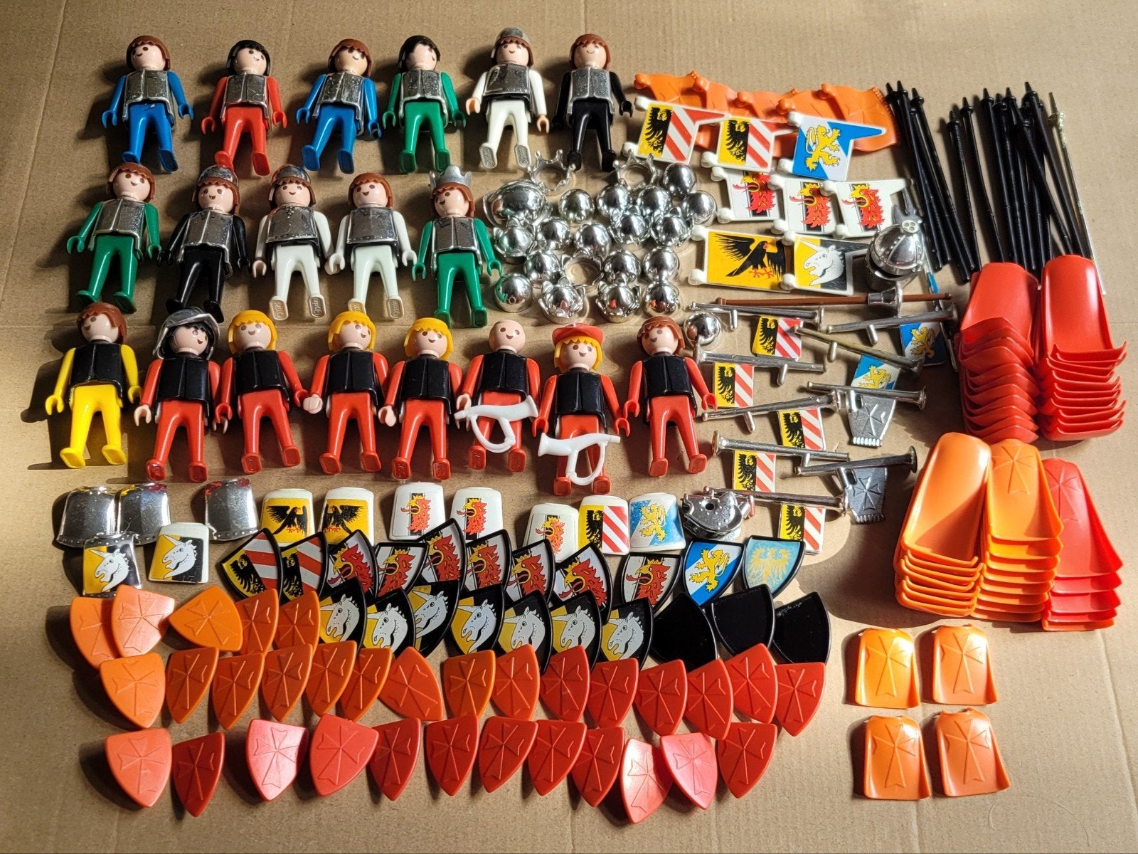 Grote partij oude playmobil ridders en onderdelen, Ophalen of Verzenden, Gebruikt