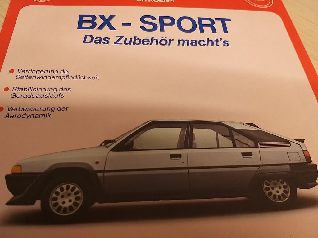 Citroën BX SPORT brochure izgst éérste typen kleine knipperl, Ophalen of Verzenden, Zo goed als nieuw, Citroën