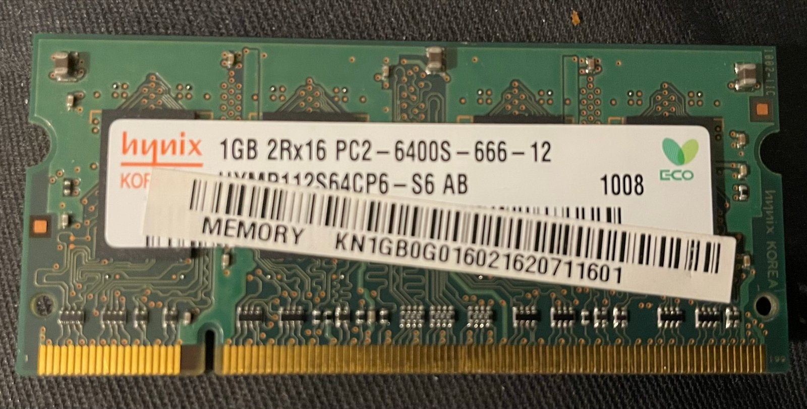 SK Hynix 1GB DDR2 So-DIMM Laptop Geheugen (PC2-6400S), Ophalen of Verzenden, DDR2, Laptop, Gebruikt