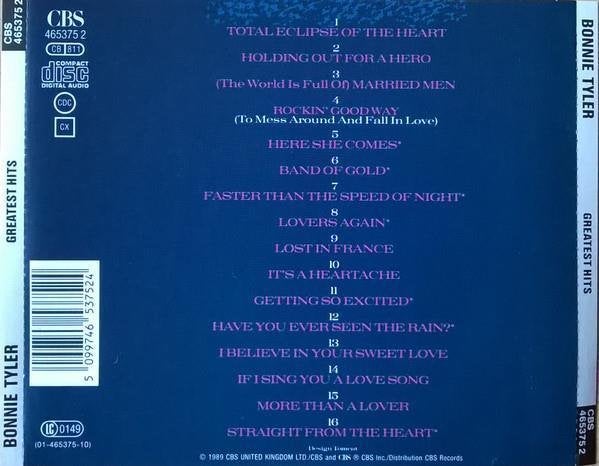 cd van Bonnie Tyler ‎– Greatest Hits, Verzenden, Zo goed als nieuw