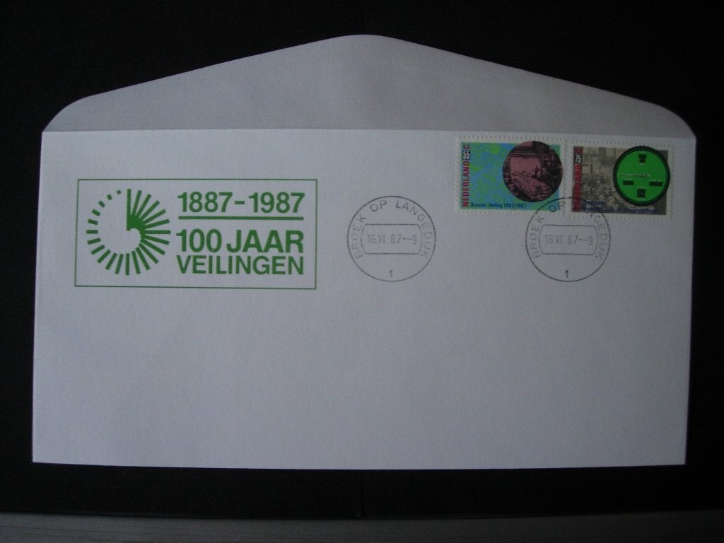 NL FDC 100 jaar veilingen in Nederland Broek op Langedijk, Verzenden, Onbeschreven, Nederland