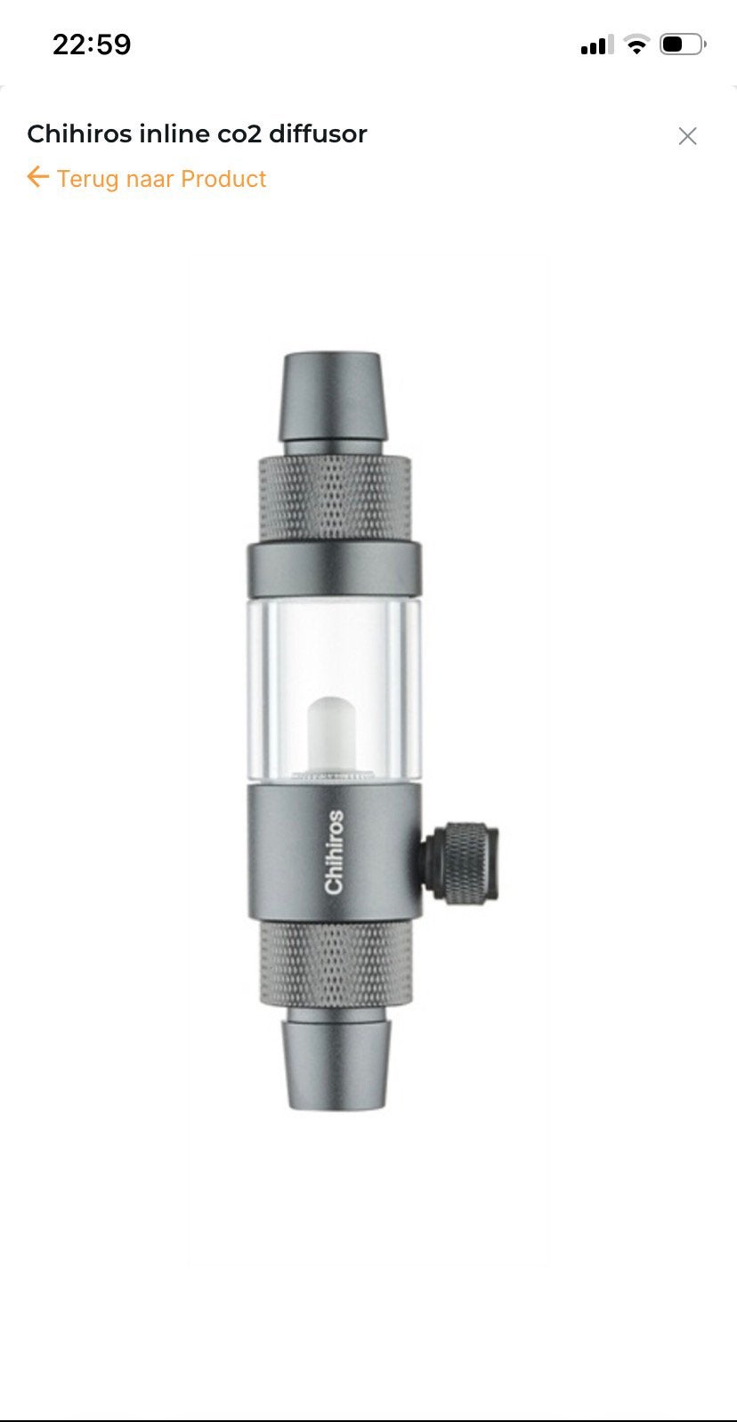 Chihiros inline co2 diffusor, Dieren en Toebehoren, Ophalen, Zo goed als nieuw, CO₂-systeem, Chihiros