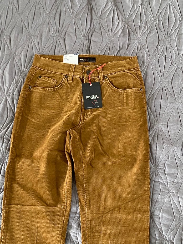 K302 Nieuw: Angels 36=S Broek Dolly L30 rib-fluweel bruin, Kleding | Dames, Bruin, Nieuw, Ophalen of Verzenden, Angels