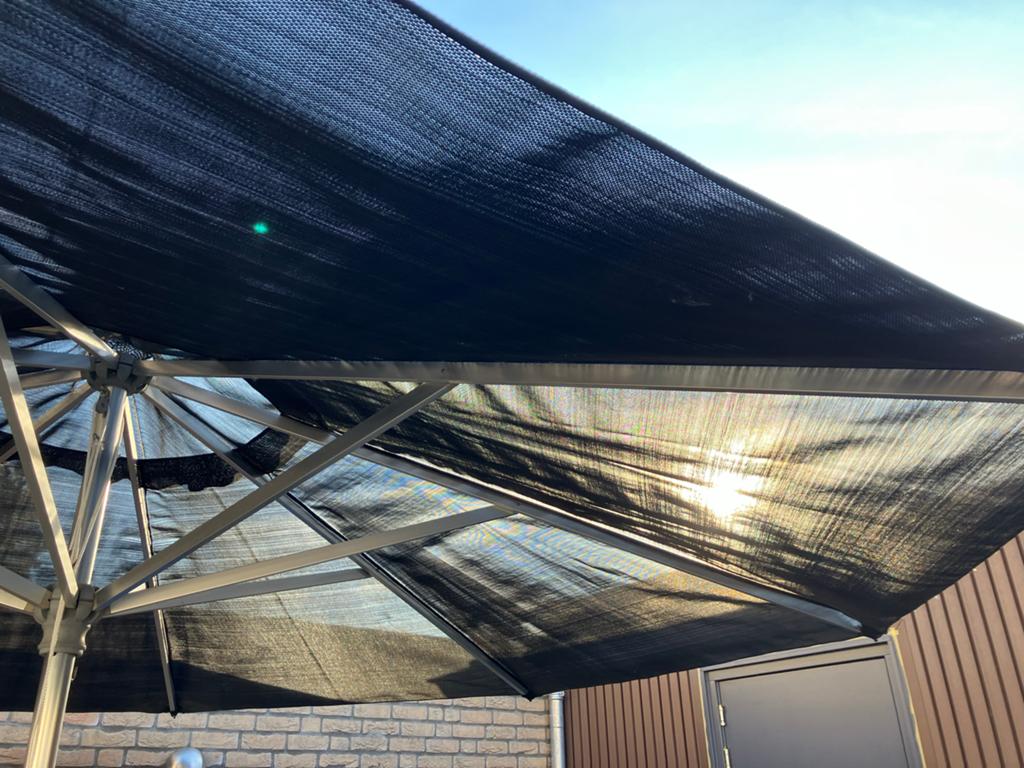 Borek Parasol 4m met Hardstenen Voet - Gebruikt, Tuin en Terras, Parasols, Ophalen, Gebruikt, Meer dan 4 meter, Stokparasol