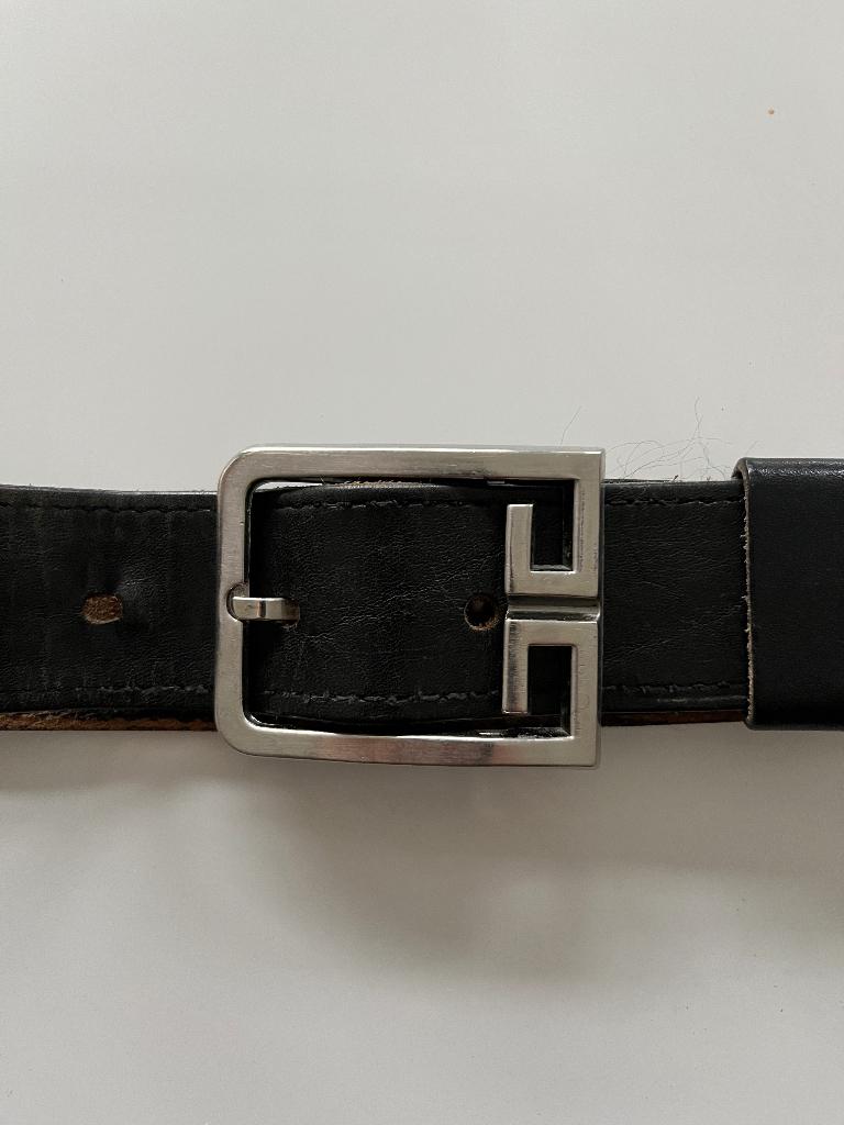 Vintage 70's leather black belt, Kleding | Heren, Riemen en Ceinturen, 95 tot 105 cm, Onbekend, Ophalen of Verzenden, Riem of Ceintuur