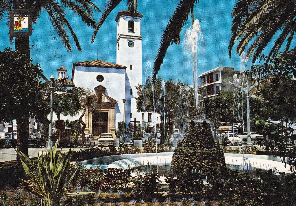 Spanje fuengirola, plaza del generalisimo, Verzenden, 1960 tot 1980, Gelopen, Spanje