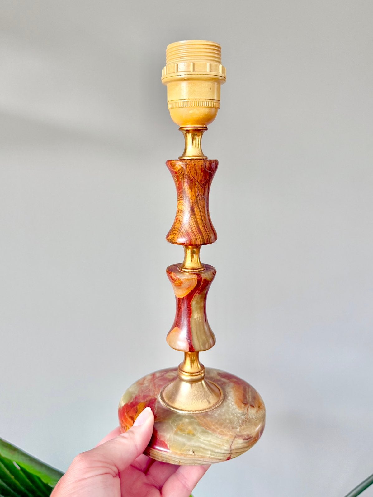 Vintage marmeren tafellamp lampenvoet lamp, Ophalen of Verzenden, Gebruikt