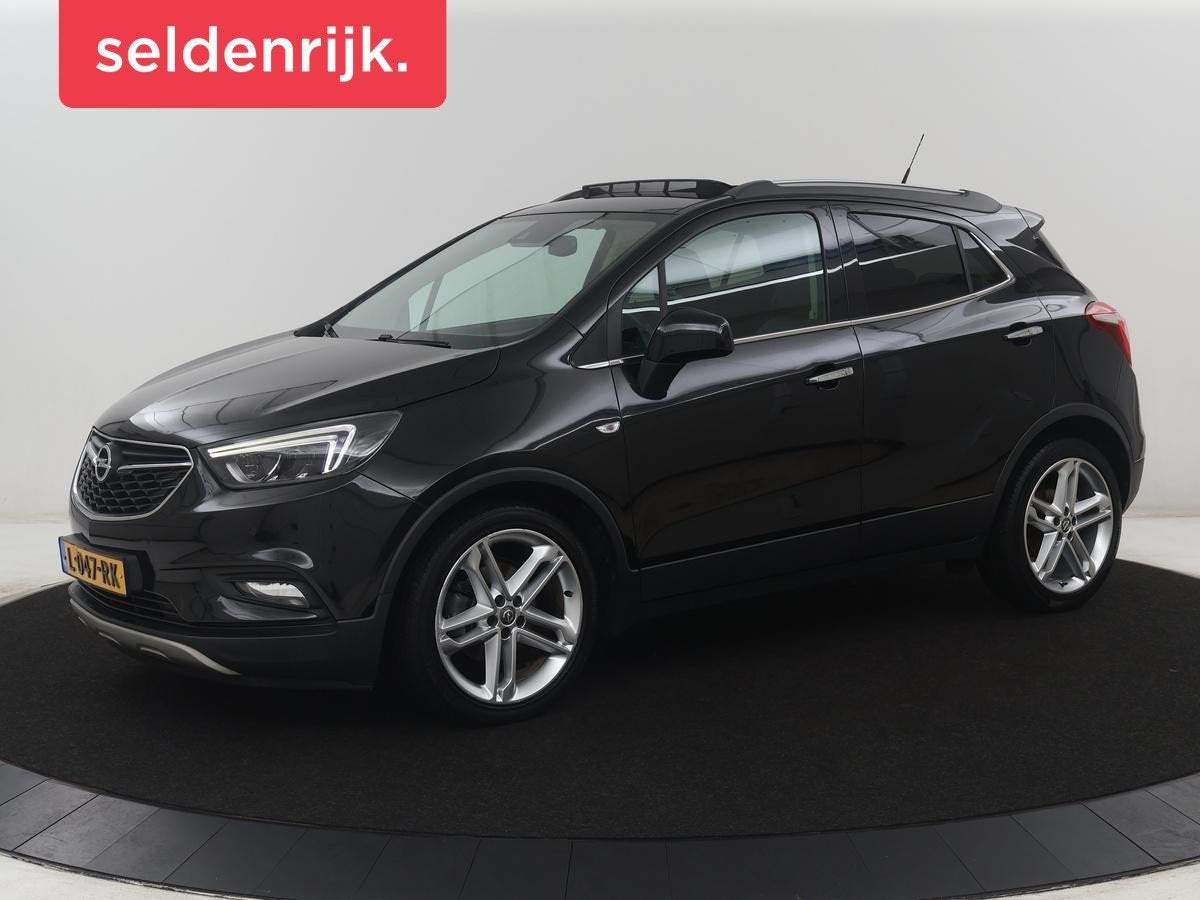 Opel Mokka X 1.4 Turbo Innovation | Panoramadak | Leder | St, Auto's, Gebruikt, Euro 6, Verwarmde buitenspiegels, Zwart