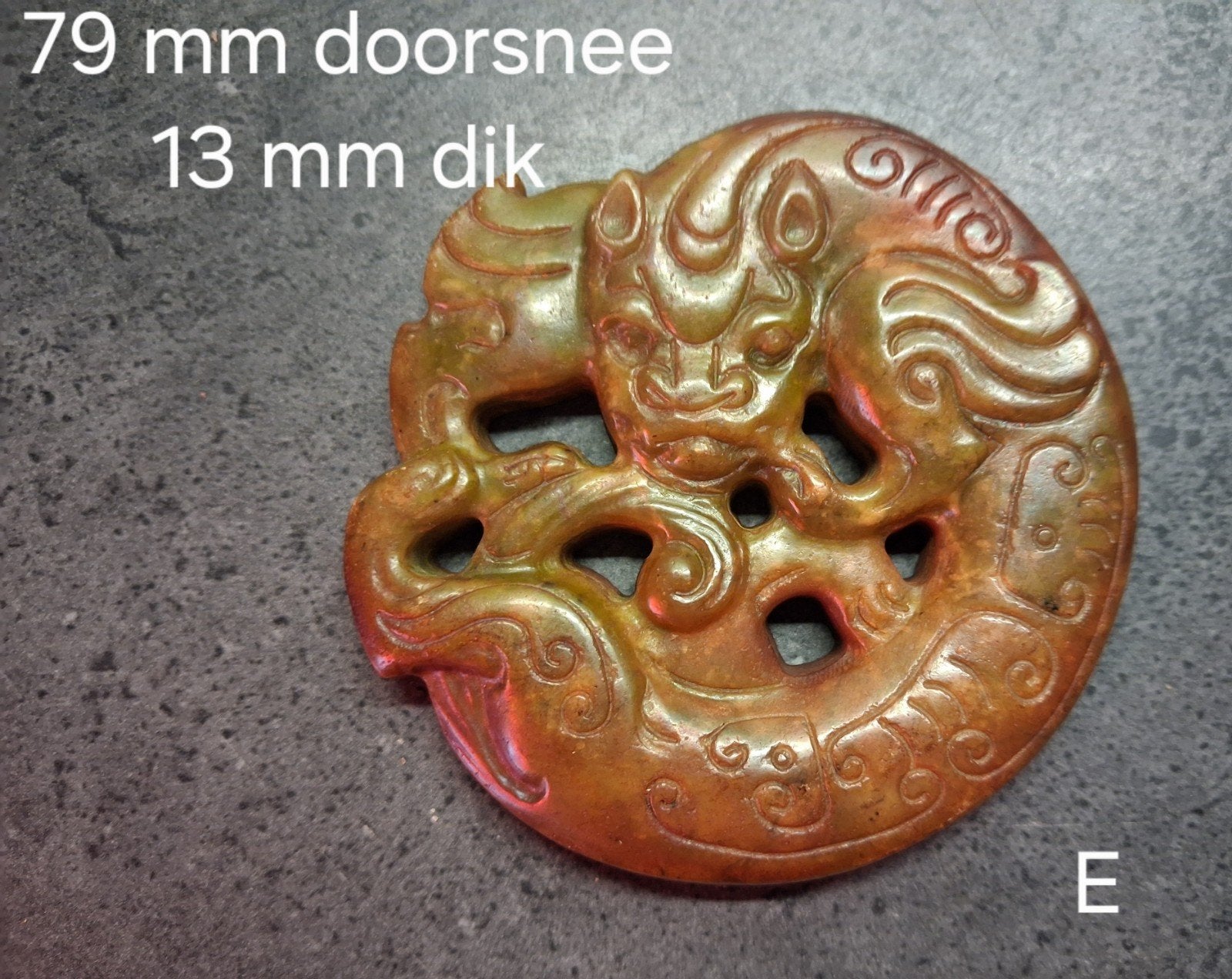 Chinese amulet ,Hanger - Draak Motief  (D, Ophalen of Verzenden