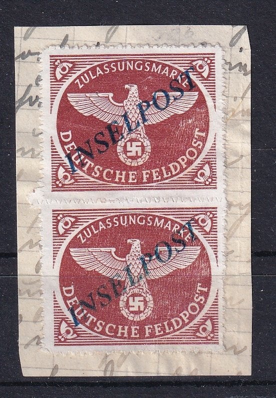 D11A) 1944 Inselpost Mi 10A €1000 briefstukje geen garantie, Verzenden, Duitse Keizerrijk, Gestempeld
