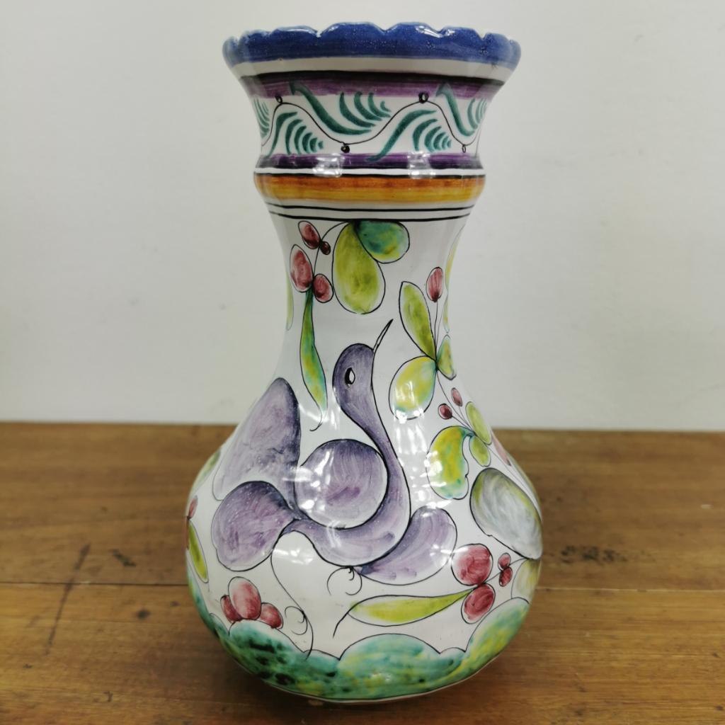 Vintage vaas uit Portugal keramiek bloemenvaas, Ophalen of Verzenden