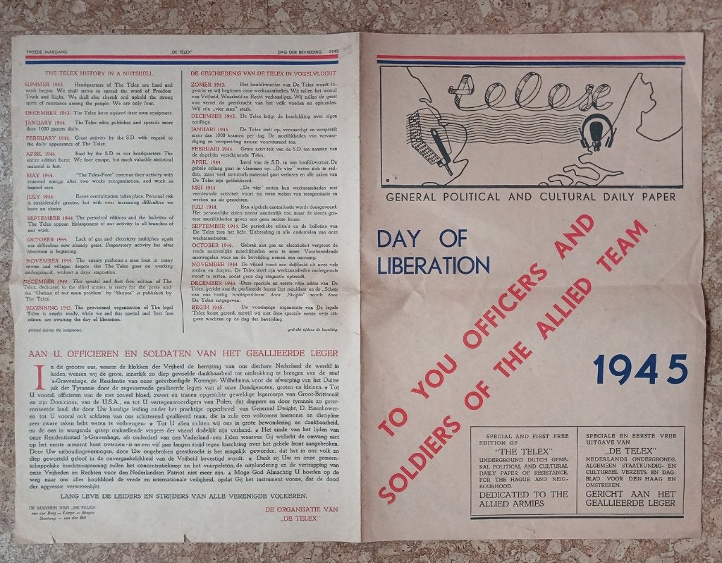Telex bevrijdingsnummer 1945 tweede wereldoorlog, Verzenden, Overige soorten, X, Nederland
