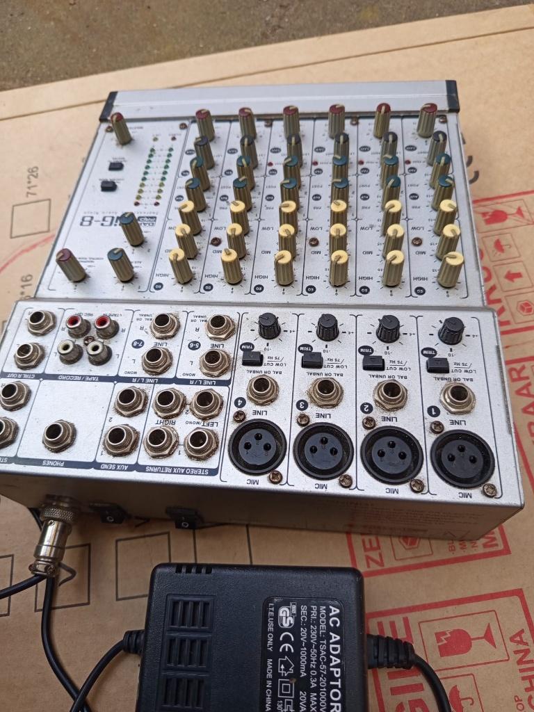 Gebruikte DAP PRO GiG‑8 audio mixer, Ophalen of Verzenden, Gebruikt, 5 tot 10 kanalen, Microfooningang