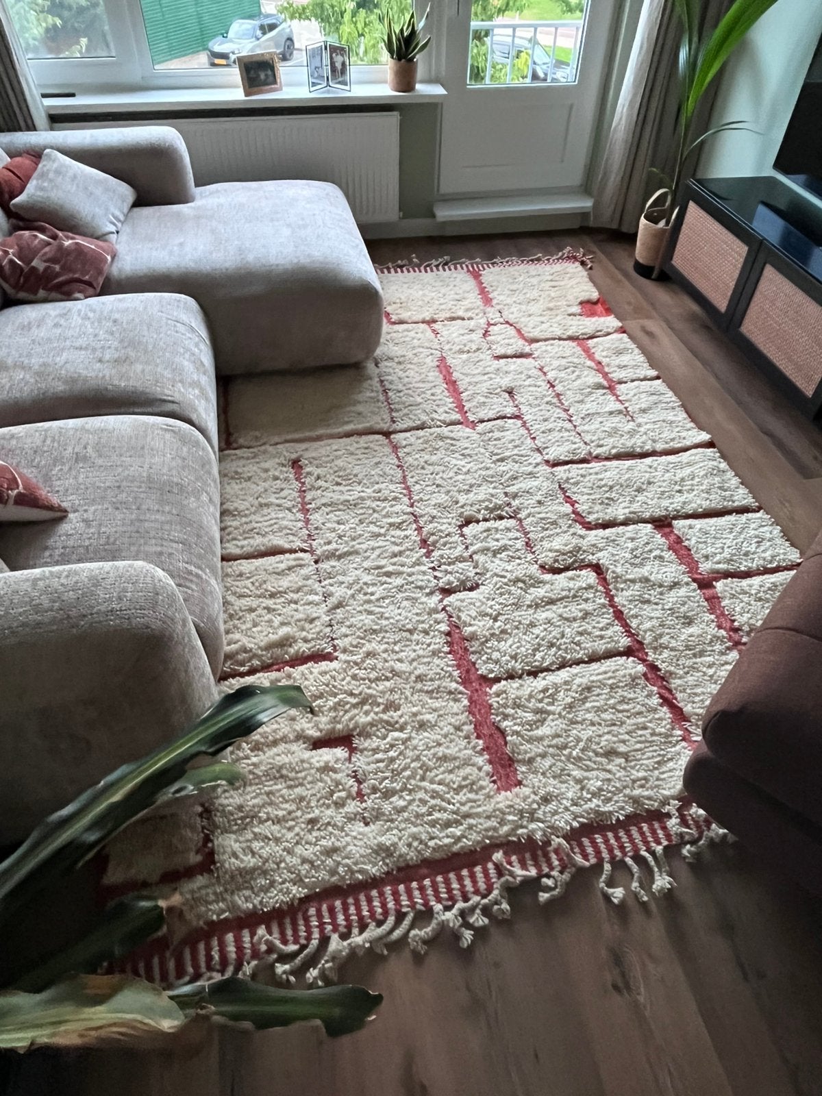 Beni Ourain handgemaakt vloerkleed uit Marokko geïmporteerd, Beni Ourain, Wit, Ophalen of Verzenden, 200 cm of meer