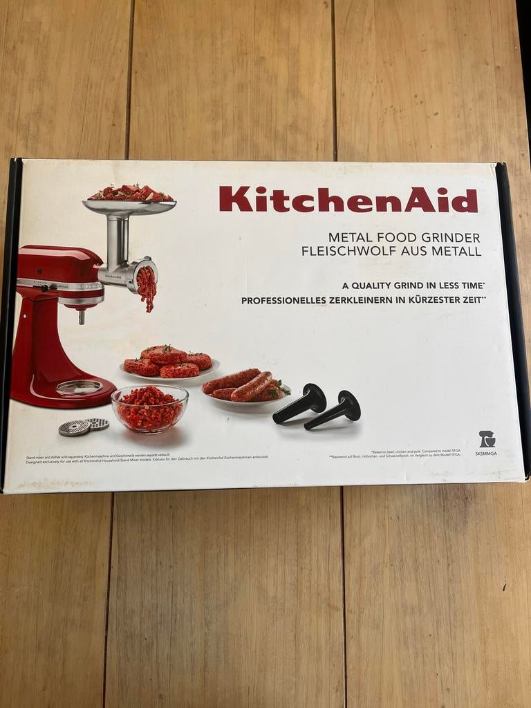 KitchenAid Roestvrijstalen Vleesmolen & worstset, Ophalen of Verzenden, Zo goed als nieuw