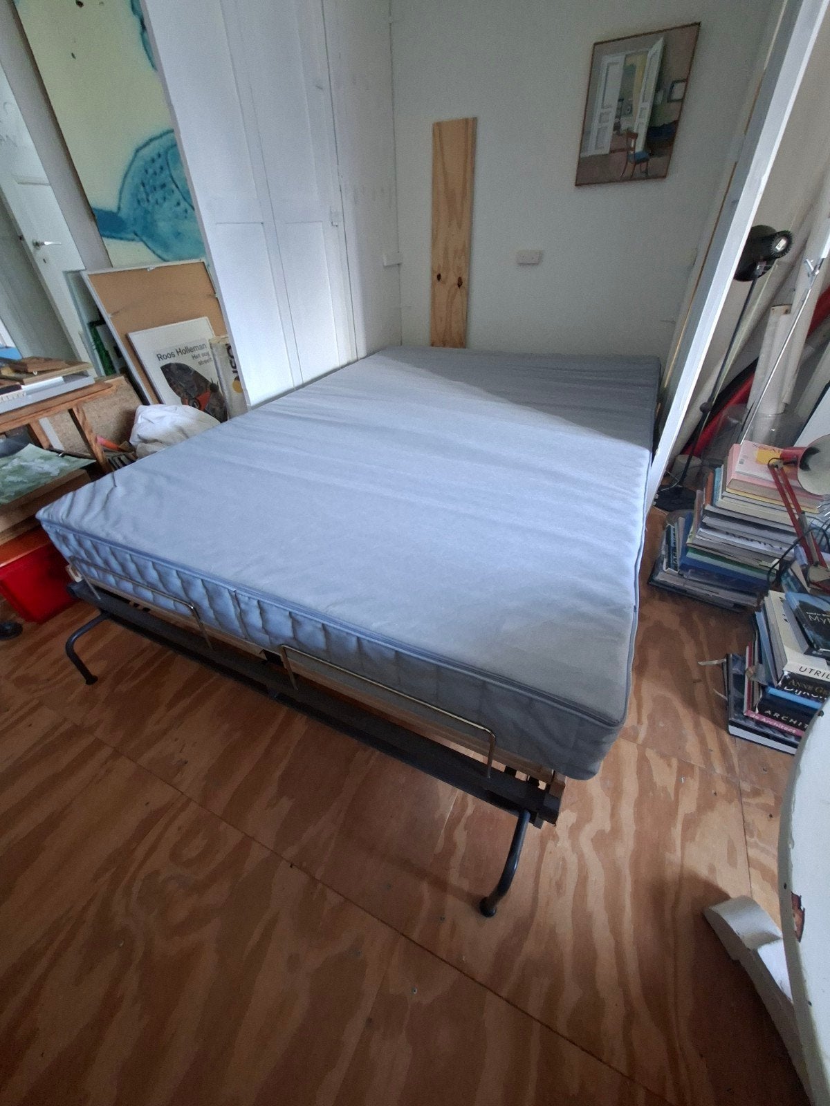 2 persoon opklapbed met lattenbodem en matras van iKEA, Huis en Inrichting, Ophalen, Tweepersoons, 140 cm, 200 cm