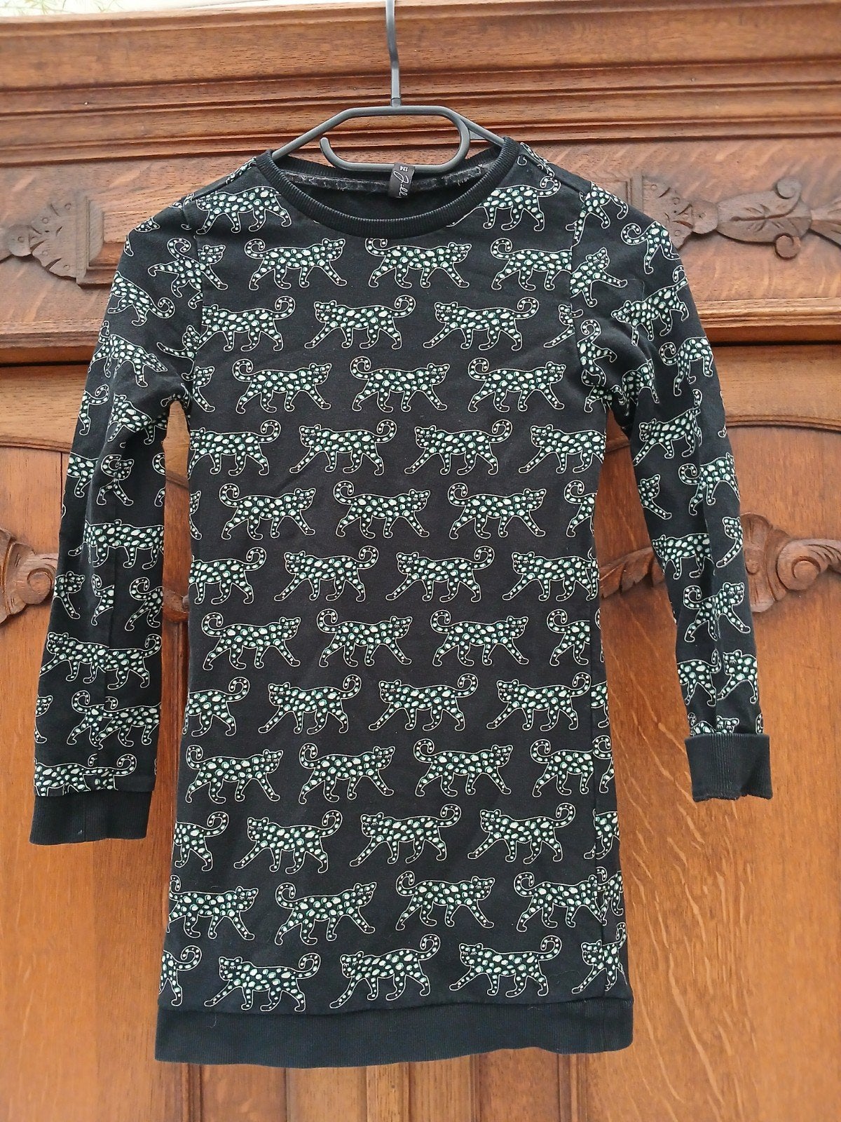 Jill jurk maat 134 met luipaardprint, Gebruikt, Meisje, Ophalen of Verzenden, Jurk of Rok