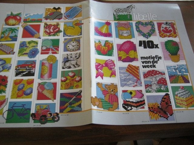 Borduurpatroon Veel motiefjes Pipo - Beer - Vlieger  4949 do, Verzenden, Zo goed als nieuw, Handborduren, Patroon