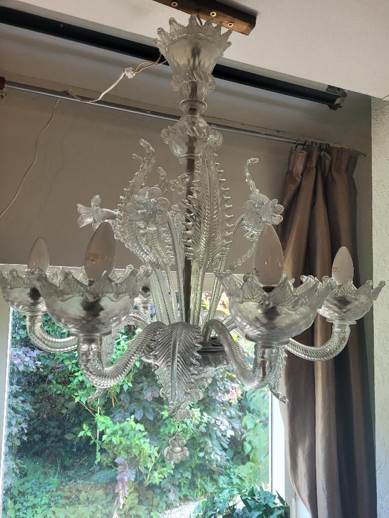 Antieke Murano glazen plafondlamp 75 cm doorsnede