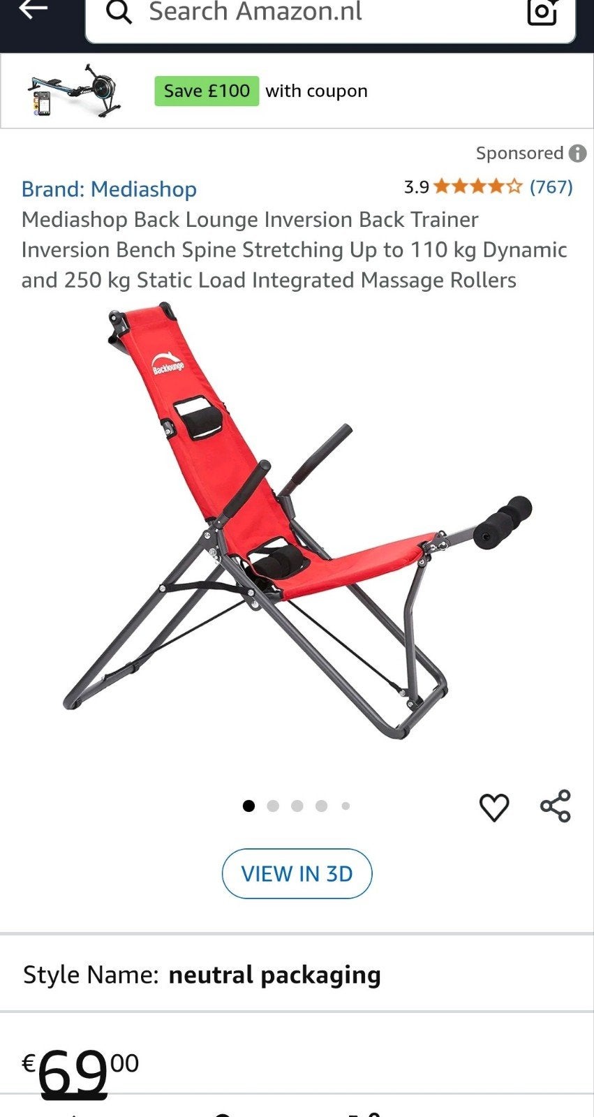 Stretch apparaat back trainer rug en stretcher nieuw fitness, Sport en Fitness, Ophalen of Verzenden, Nieuw, Overige typen