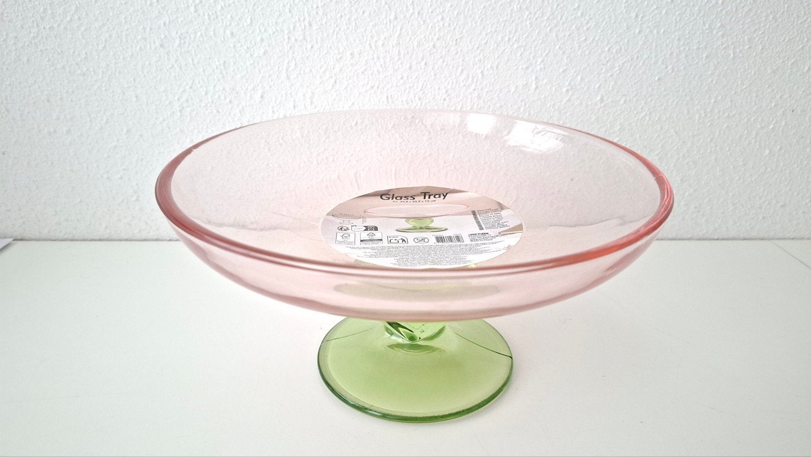 Populaire glazen tray etagere dienblad op voet glas serveer, Huis en Inrichting, Keuken | Servies, Ophalen of Verzenden