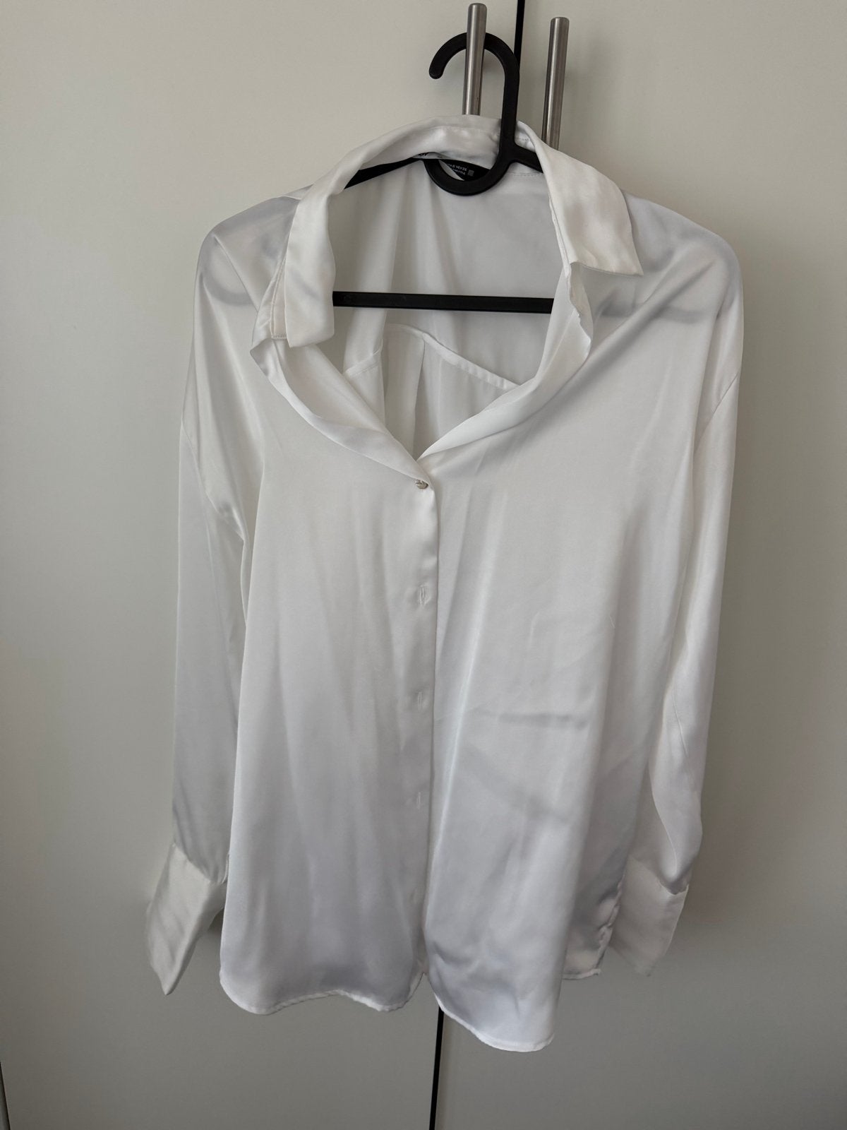 Witte satijnen blouse - Zara - Maat S, Ophalen of Verzenden, Nieuw, Maat 36 (S), Wit