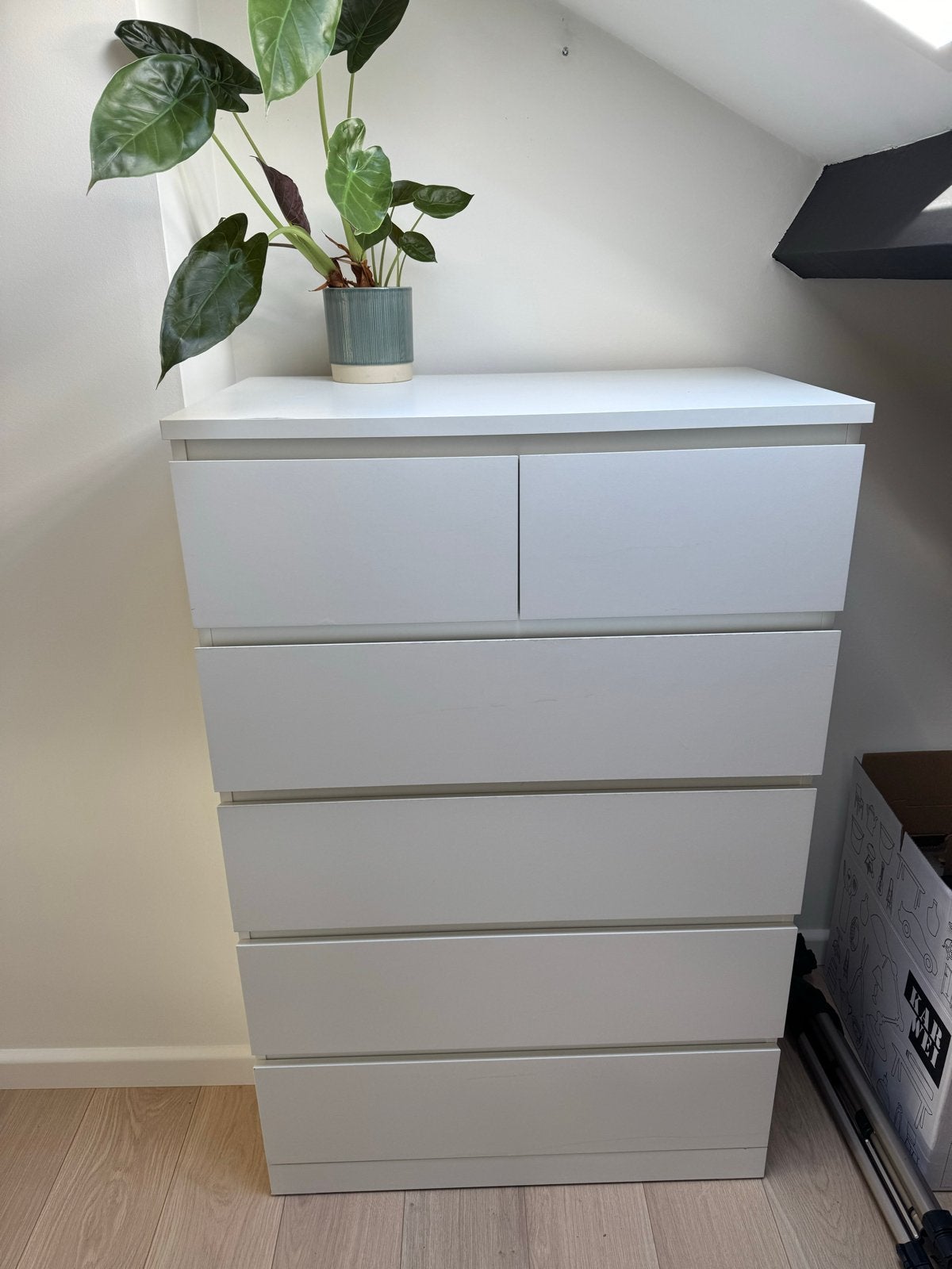 Witte ikea malm ladekast met 6 laden (123x80x50 cm), Huis en Inrichting, Ophalen, Gebruikt, 5 laden of meer, 100 tot 150 cm
