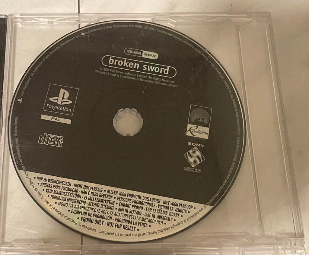 PSX game - Broken Sword (disc only), 1 speler, Ophalen of Verzenden, Zo goed als nieuw, Vanaf 12 jaar