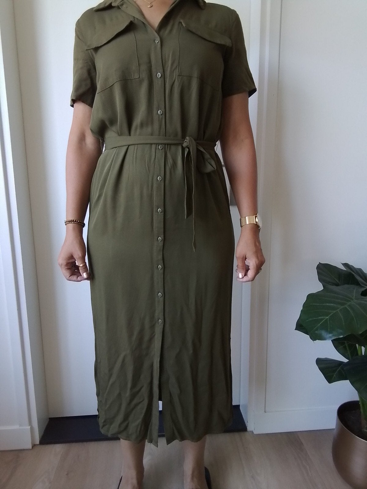 groene bloesjurk mt XS, Kleding | Dames, Jurken, Vila, Ophalen of Verzenden, Zo goed als nieuw, Maat 34 (XS) of kleiner