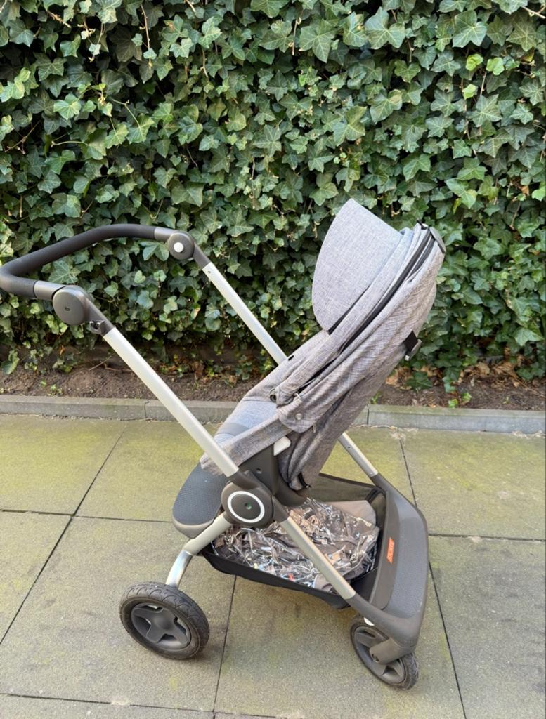 Stokke Trailz kinderwagen met reiswieg en zitje, Gebruikt, Luchtbanden, Combiwagen, Ophalen